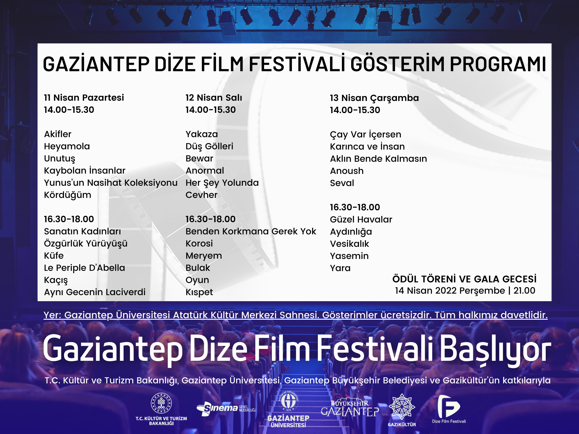 Gaziantep Dize Film Festivali Başlıyor Gaziantep Dize Film Festivali Başlıyor