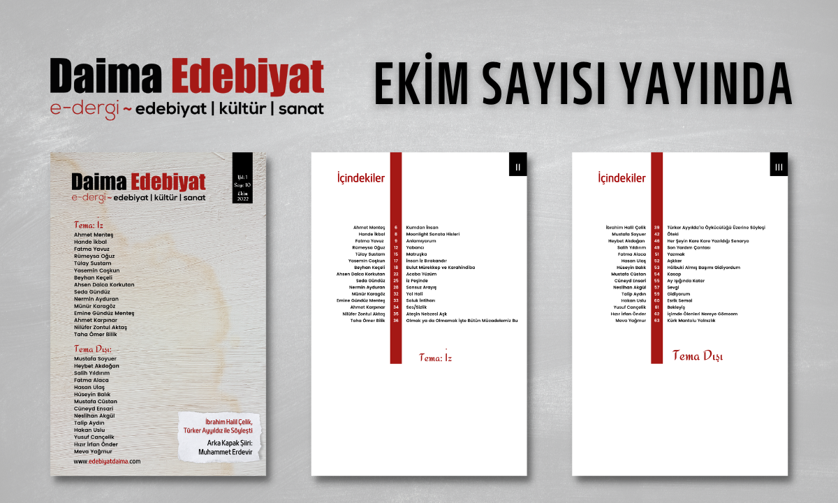 Daima Edebiyat’ın 10. Sayısı “İz” Temasıyla Yayında