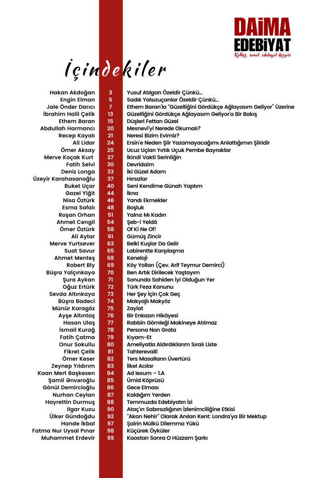 Daima Edebiyat dergisi, 17. sayı
