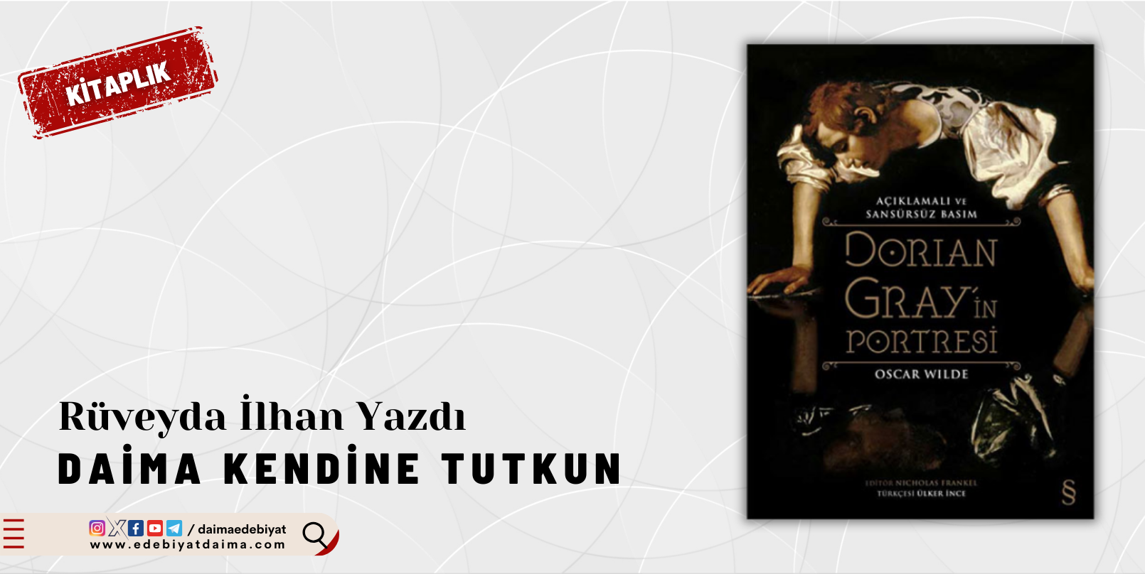 Rüveyda İlhan Yazdı: Dorian Gray’in Portresi Rüveyda İlhan Yazdı: Dorian Gray’in Portresi