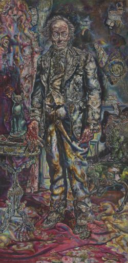 Chicagolu sanatçı Ivan Albright, Oscar Wilde'ın 1891 tarihli romanı Dorian Gray'in Portresi'nin1945 yılındaki film uyarlaması için bu tüyler ürpertici çalışmayı gerçekleştirdi . Wilde'ın romanında, genç ve çekici Gray'in portresi, kahramanın giderek daha asi bir hayat sürmesi ve ahlaki yozlaşmasının boyutlarını kaydetmesini çürüyen bir beden olarak betimliyor.