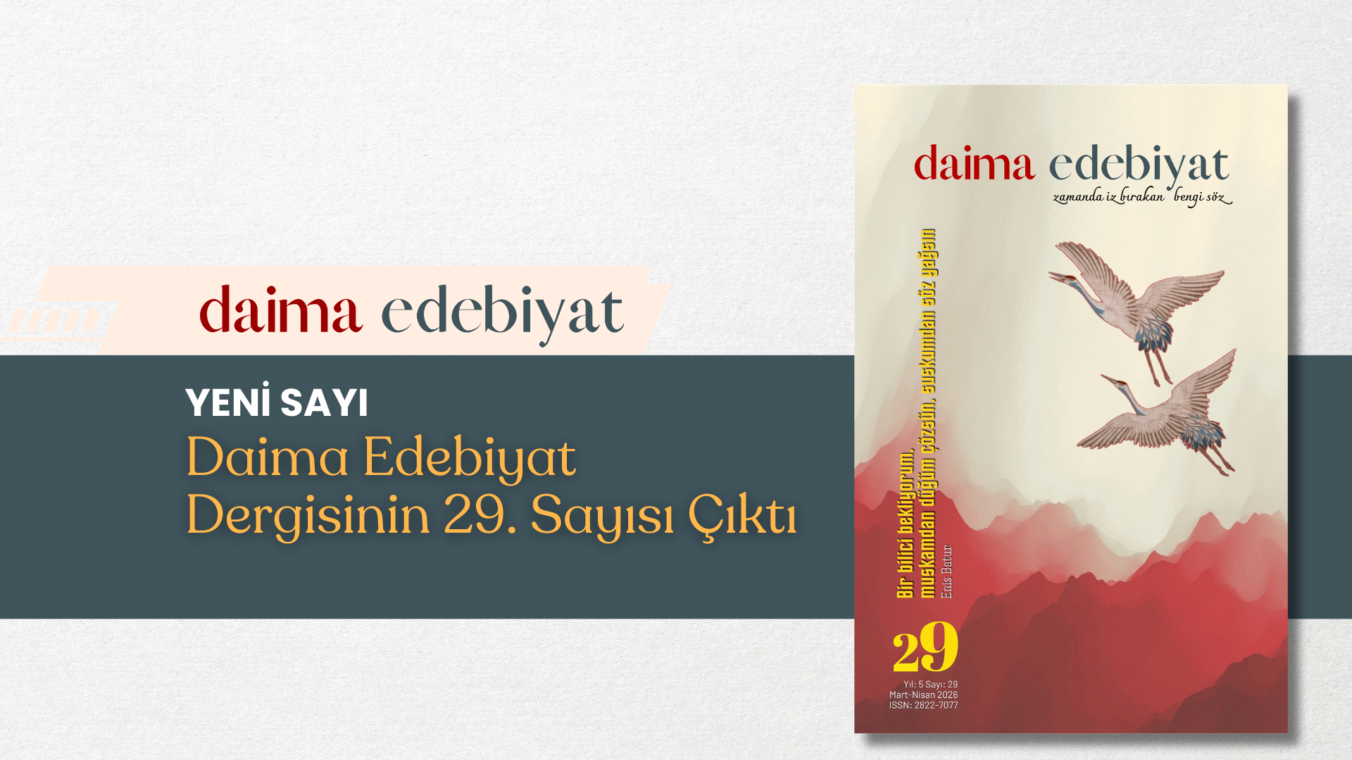 Daima Edebiyat’ın 29. Sayısı Okurla Buluştu Daima Edebiyat’ın 29. Sayısı Okurla Buluştu