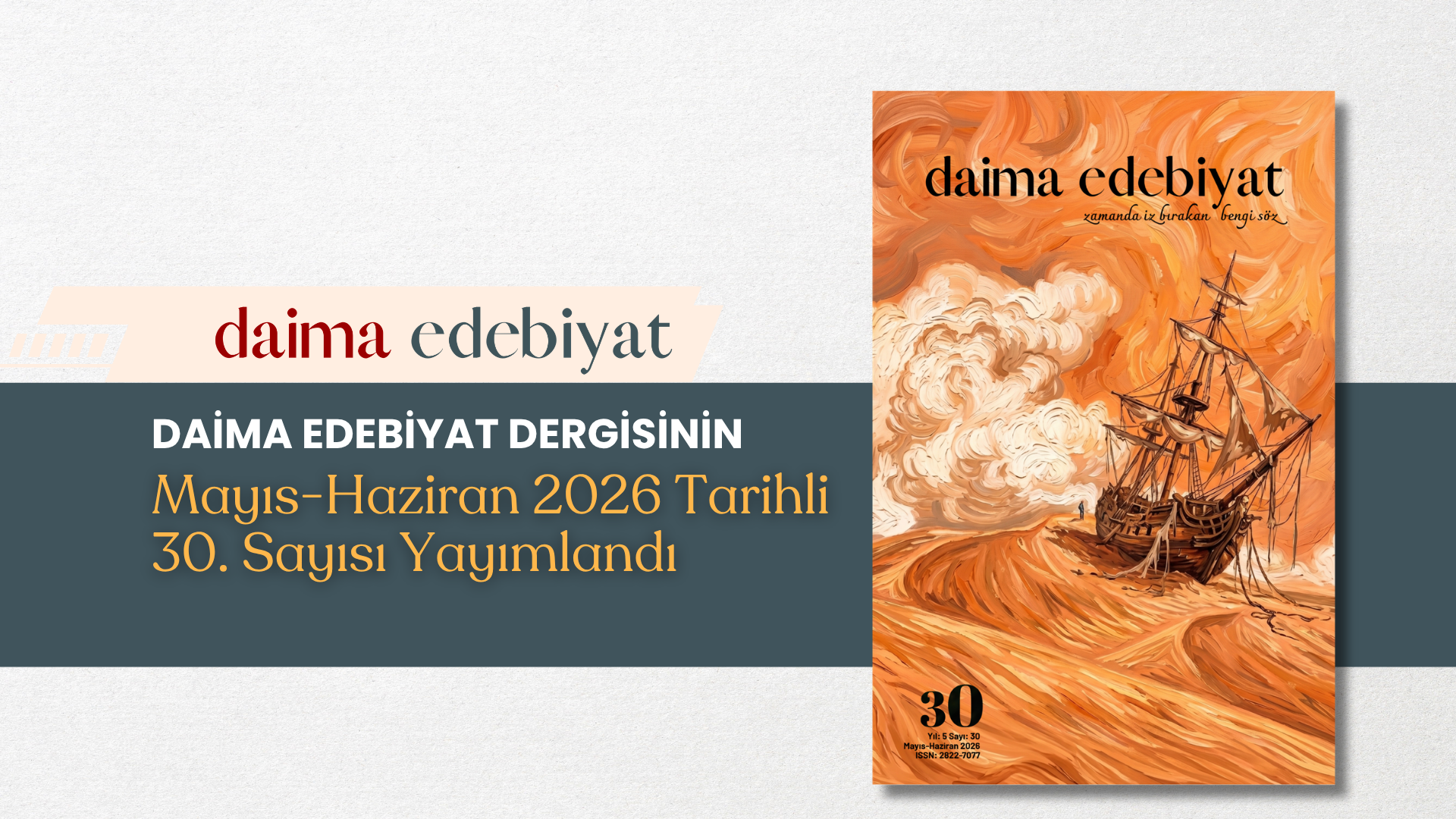 Daima Edebiyat’ın 30. Sayısı Yayımlandı