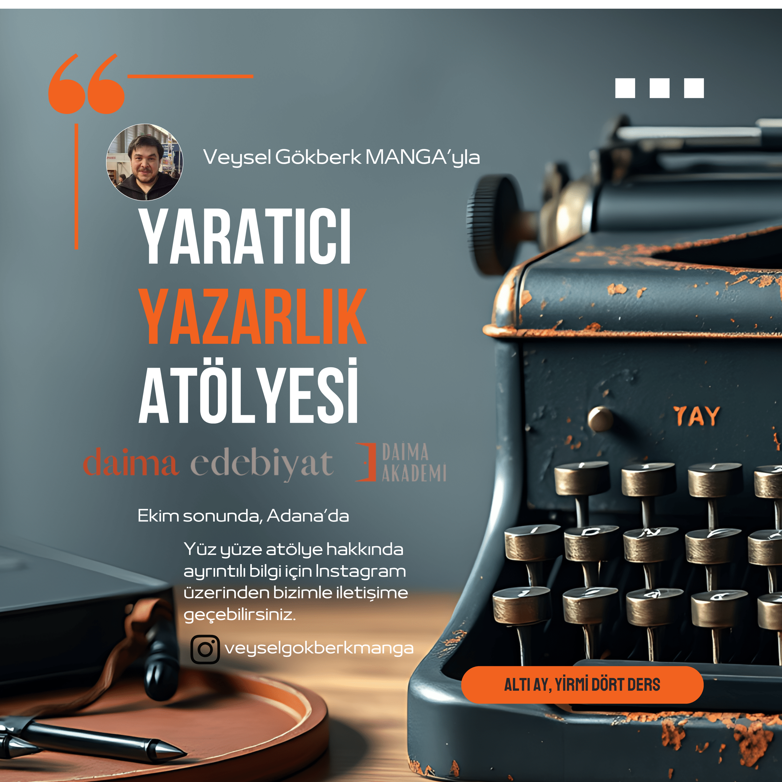 Veysel Gökberk Manga’dan Adana’da Yaratıcı Yazarlık Atölyesi Veysel Gökberk Manga’dan Adana’da Yaratıcı Yazarlık Atölyesi